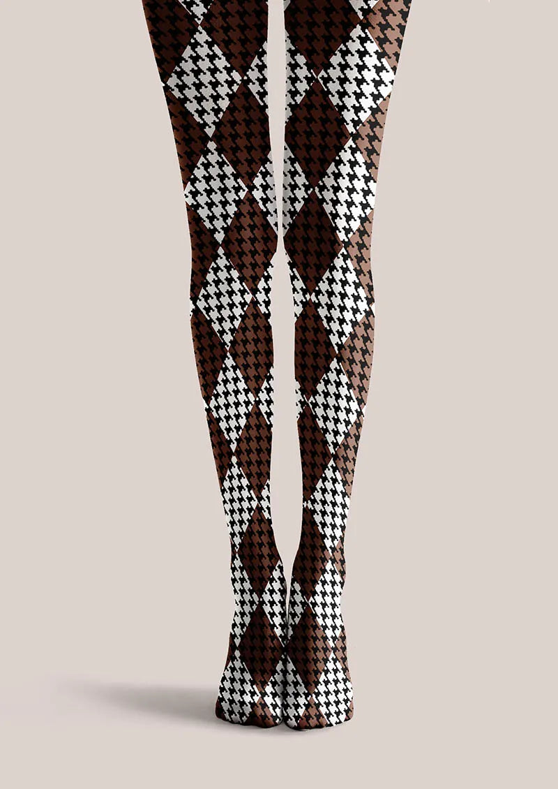 Coffee Diamond Tights Hosiery Pantyhose