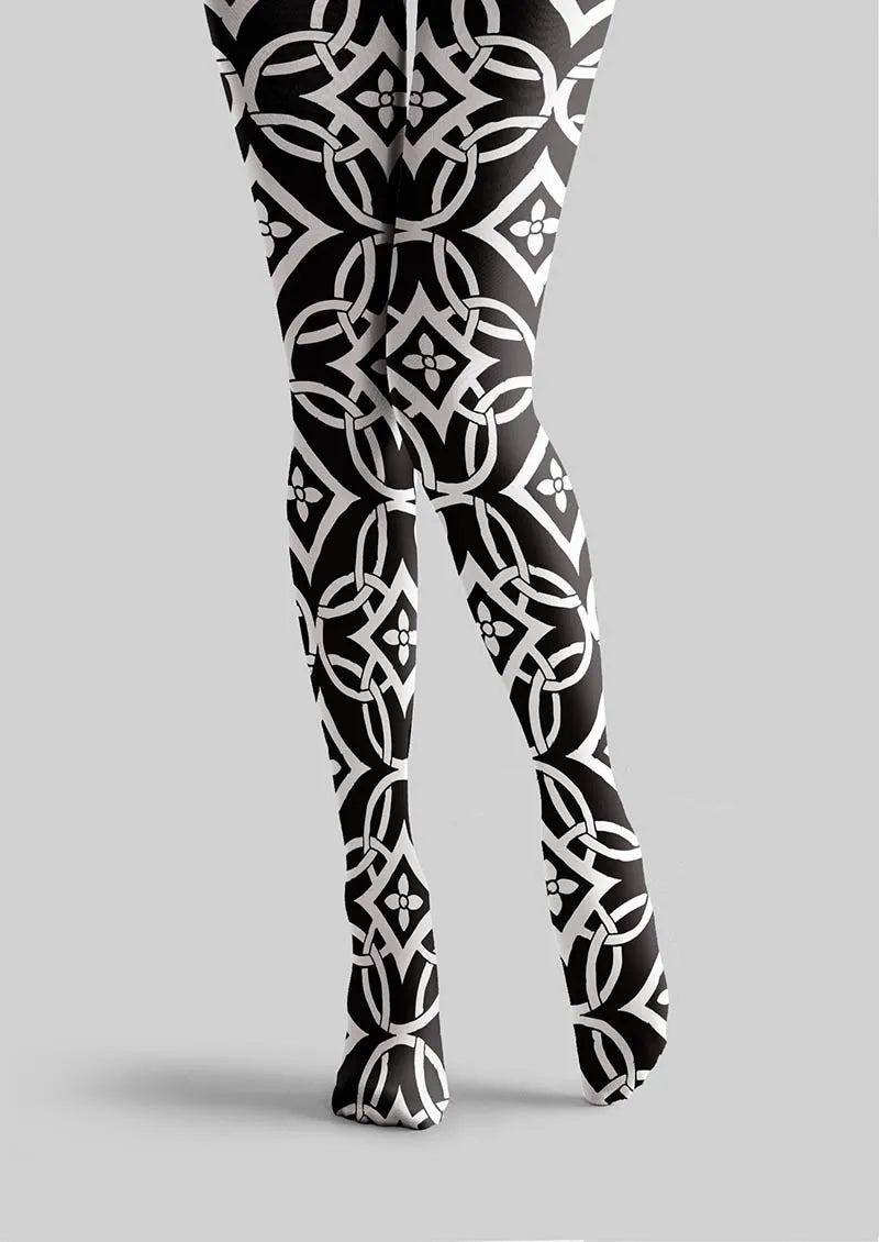 Interlock Print Tights Hosiery Pantyhose