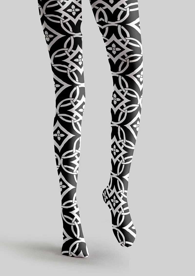 Interlock Print Tights Hosiery Pantyhose