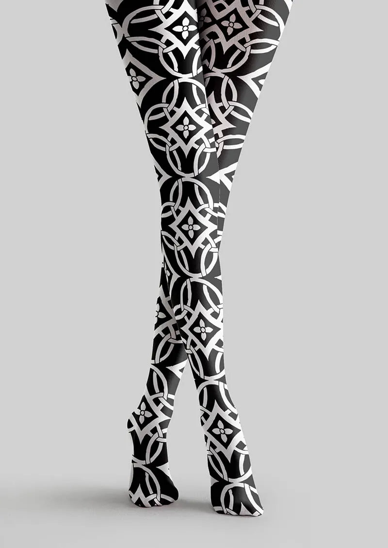 Interlock Print Tights Hosiery Pantyhose