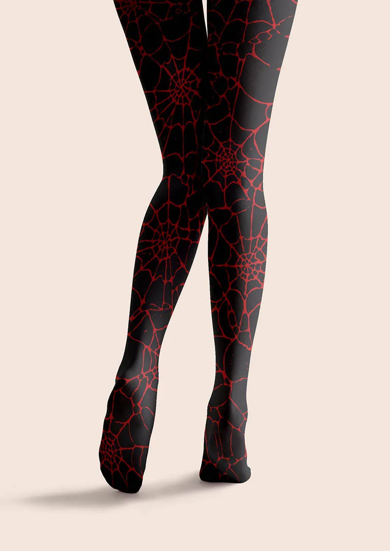 Halloween Spiderweb Print Tights Hosiery Pantyhose