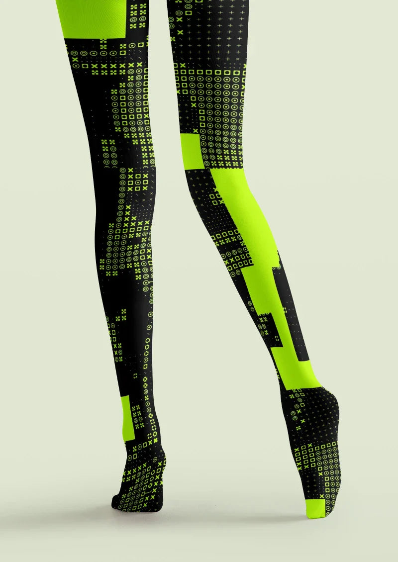 Cyberpunk Block Tights Hosiery Pantyhose
