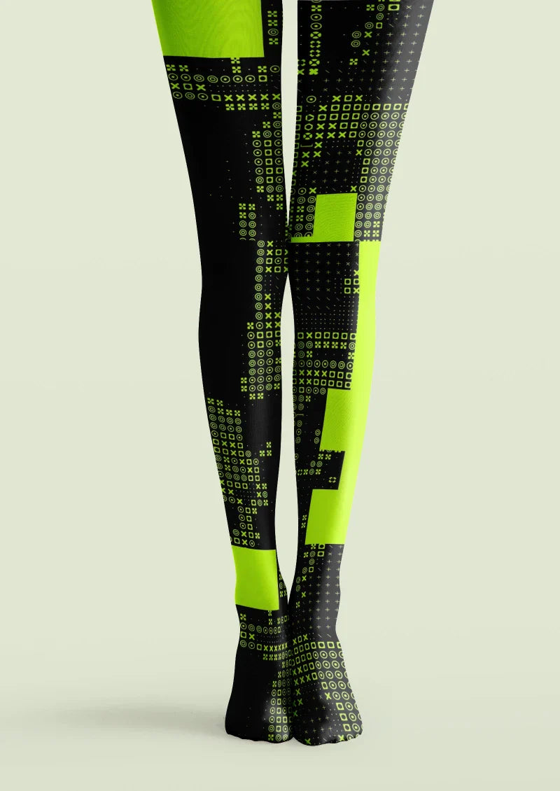 Cyberpunk Block Tights Hosiery Pantyhose