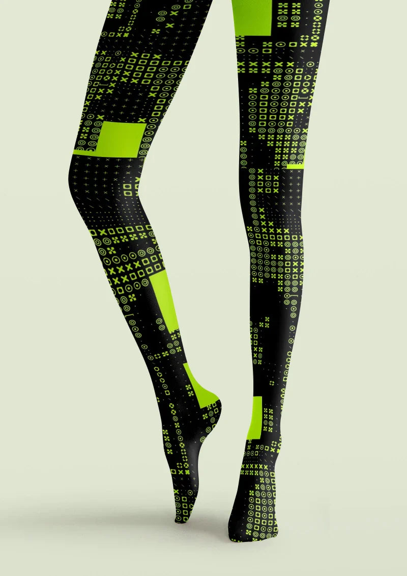 Cyberpunk Block Tights Hosiery Pantyhose