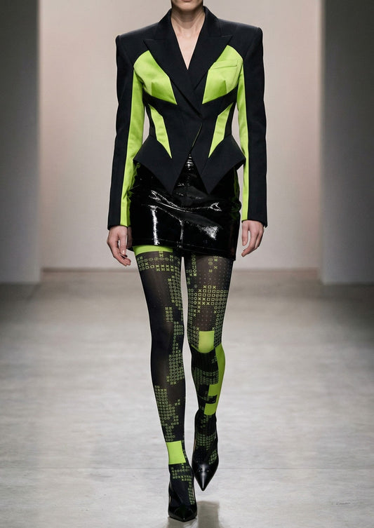 Cyberpunk Block Tights Hosiery Pantyhose