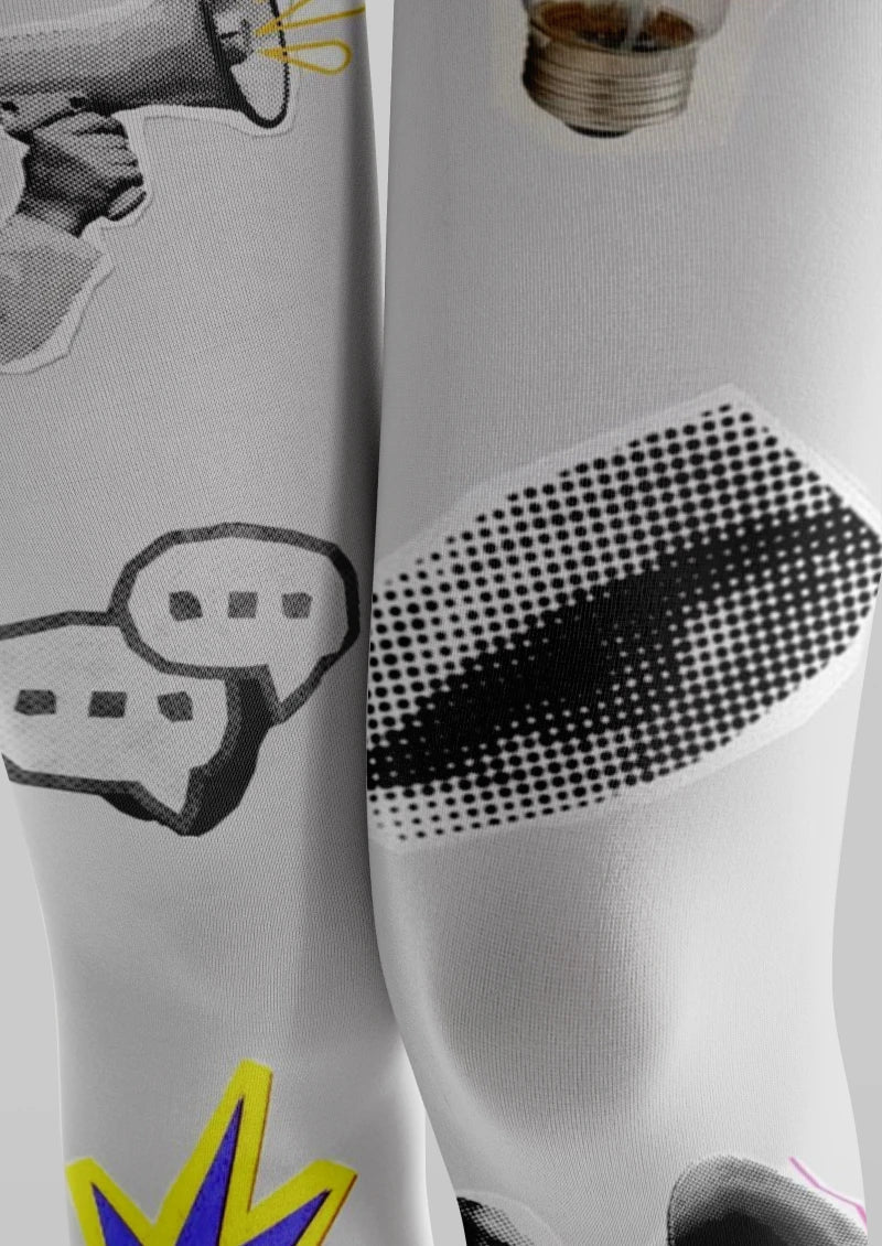 Vintage Item Graphic Tights Hosiery Pantyhose