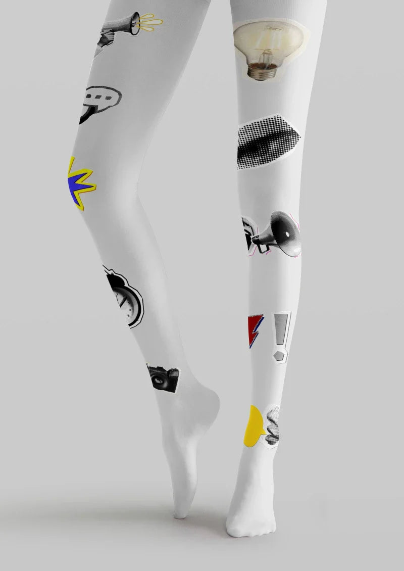 Vintage Item Graphic Tights Hosiery Pantyhose
