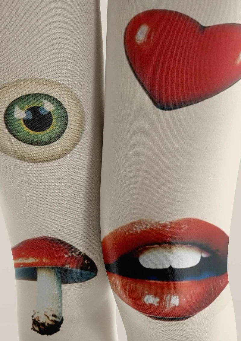 Fun Icon Graphic Tights Hosiery Pantyhose