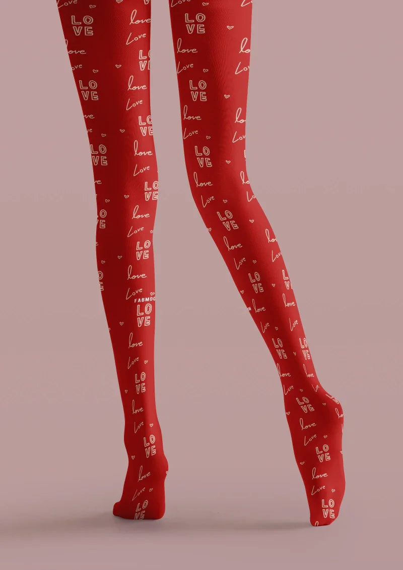 Red Formula Graphic Tights Hosiery Pantyhose