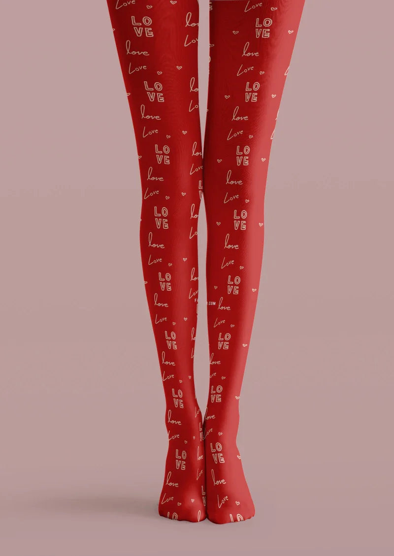 Red Formula Graphic Tights Hosiery Pantyhose