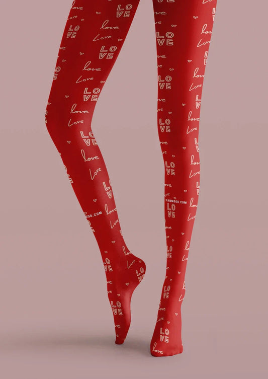 Red Formula Graphic Tights Hosiery Pantyhose