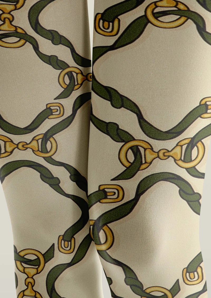 Beige Argyle Tights Hosiery Pantyhose