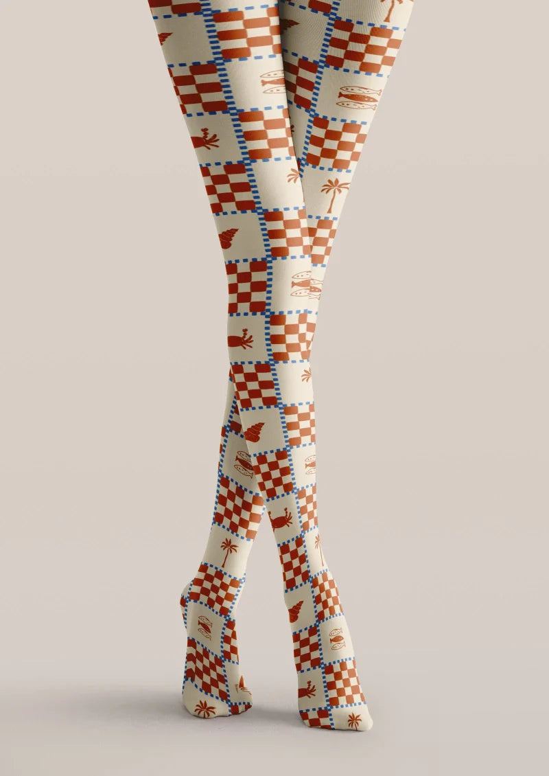 Checkerboard Plaid Tights Hosiery Pantyhose