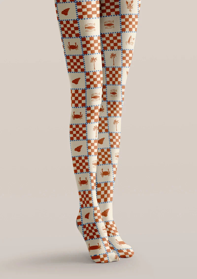 Checkerboard Plaid Tights Hosiery Pantyhose