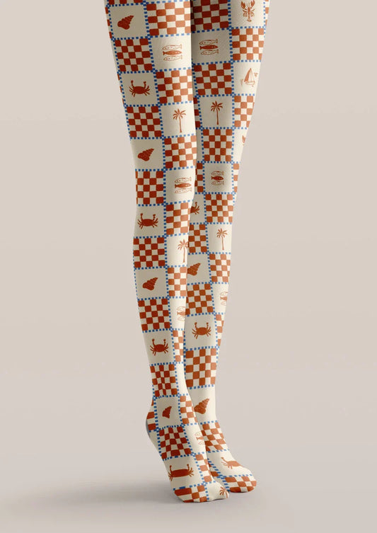 Checkerboard Plaid Tights Hosiery Pantyhose