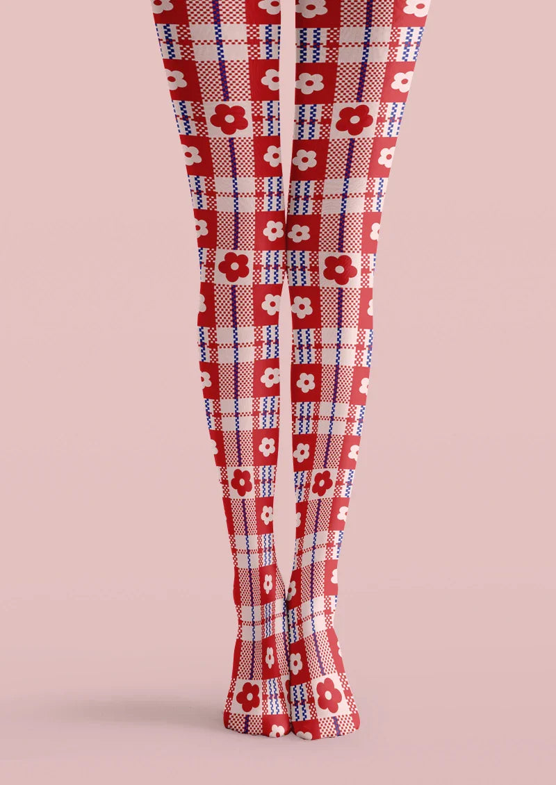 Red Plaid Tights Hosiery Pantyhose