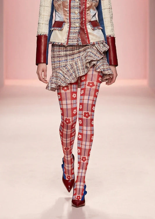 Red Plaid Tights Hosiery Pantyhose