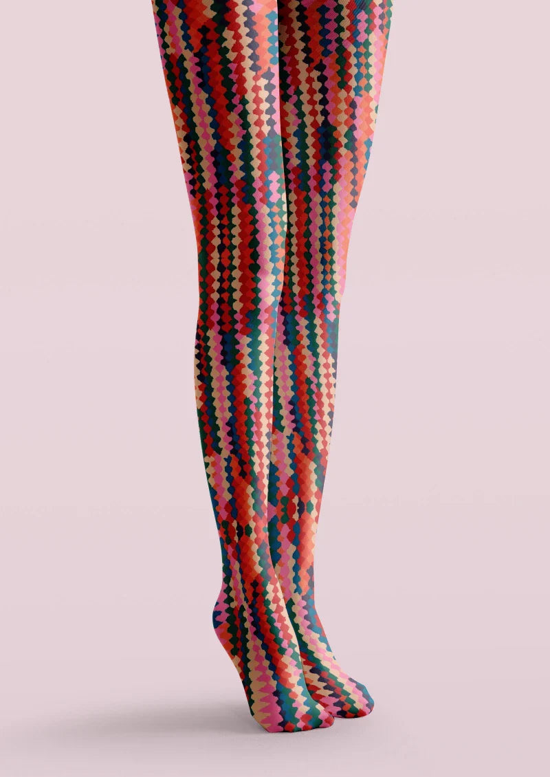 Colorful Geometric Striped Tights Hosiery Pantyhose
