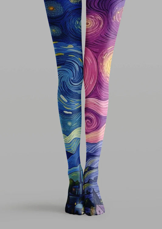 Nebula Graphic Tights Hosiery Pantyhose