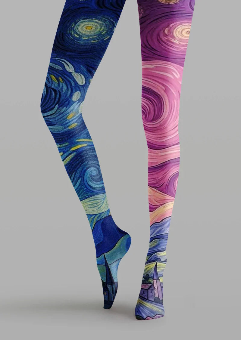 Nebula Graphic Tights Hosiery Pantyhose