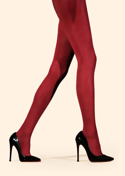 Passionate Love Wine Red Velvet Anti-Snagging Pantyhose Tights Hosiery