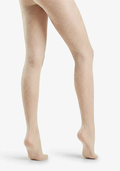 Argyle Texture Geometric Aesthetic Silky Pantyhose Tights Hosiery
