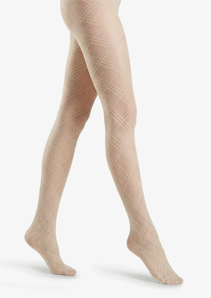 Argyle Texture Geometric Aesthetic Silky Pantyhose Tights Hosiery