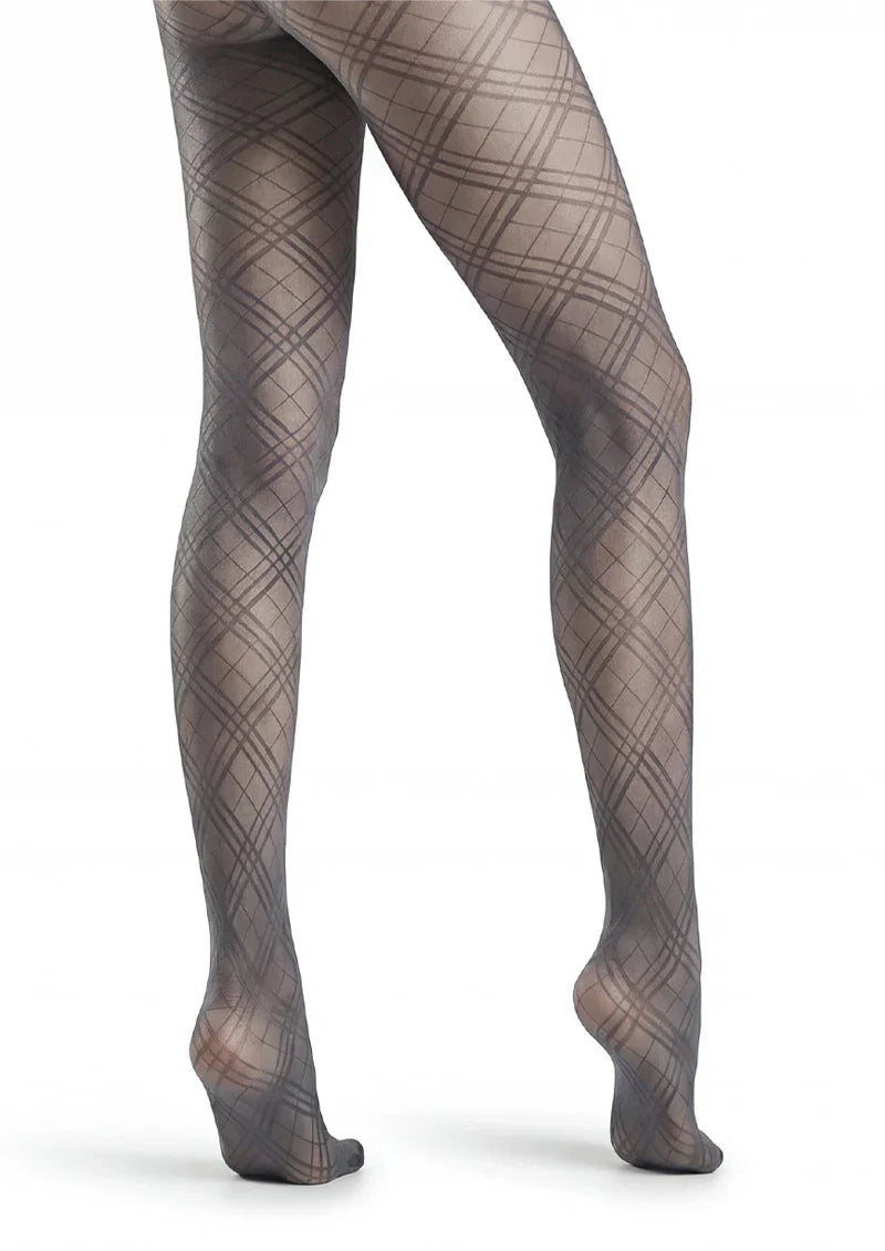 Argyle Texture Geometric Aesthetic Silky Pantyhose Tights Hosiery