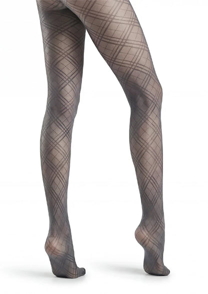 Argyle Texture Geometric Aesthetic Silky Pantyhose Tights Hosiery