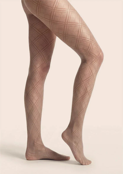 Argyle Texture Geometric Aesthetic Silky Pantyhose Tights Hosiery