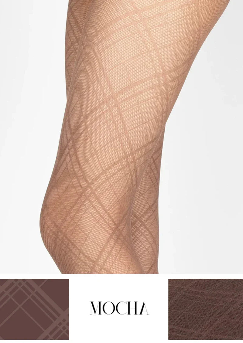 Argyle Texture Geometric Aesthetic Silky Pantyhose Tights Hosiery