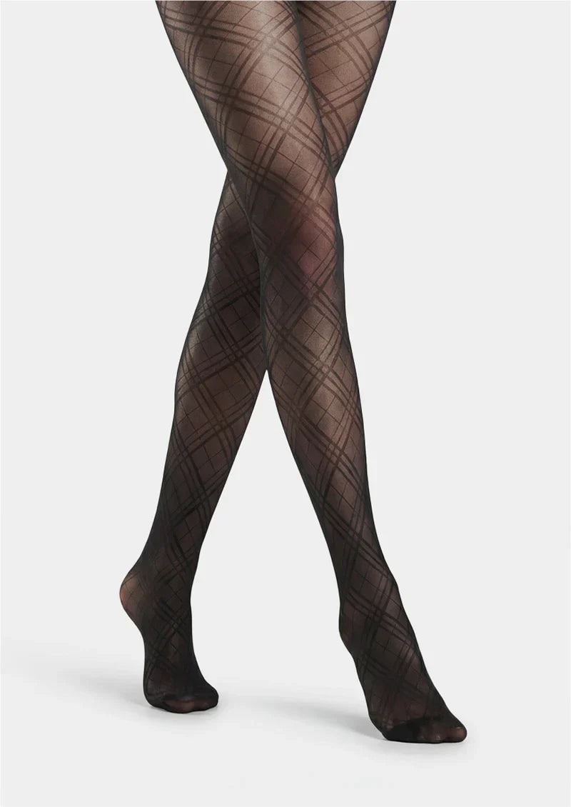 Argyle Texture Geometric Aesthetic Silky Pantyhose Tights Hosiery