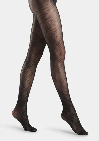 Argyle Texture Geometric Aesthetic Silky Pantyhose Tights Hosiery