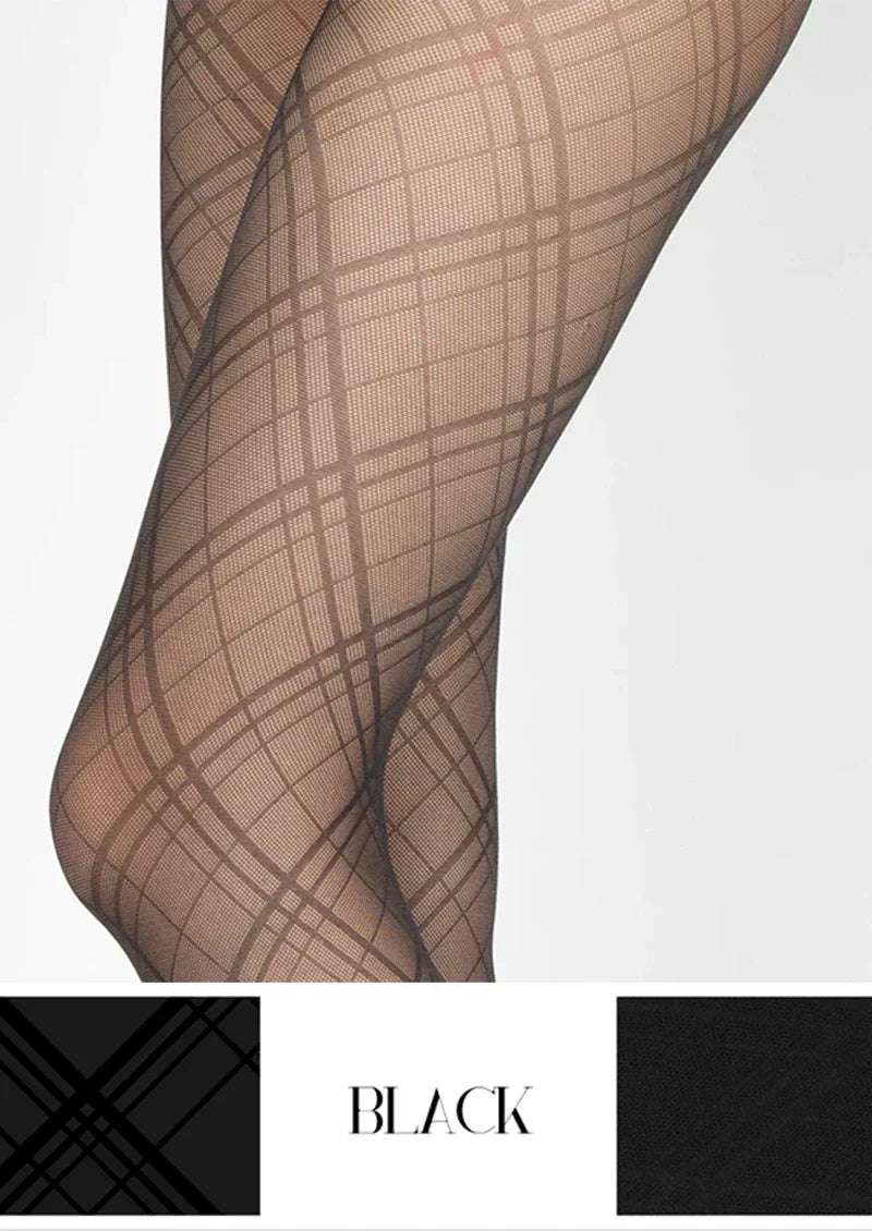 Argyle Texture Geometric Aesthetic Silky Pantyhose Tights Hosiery