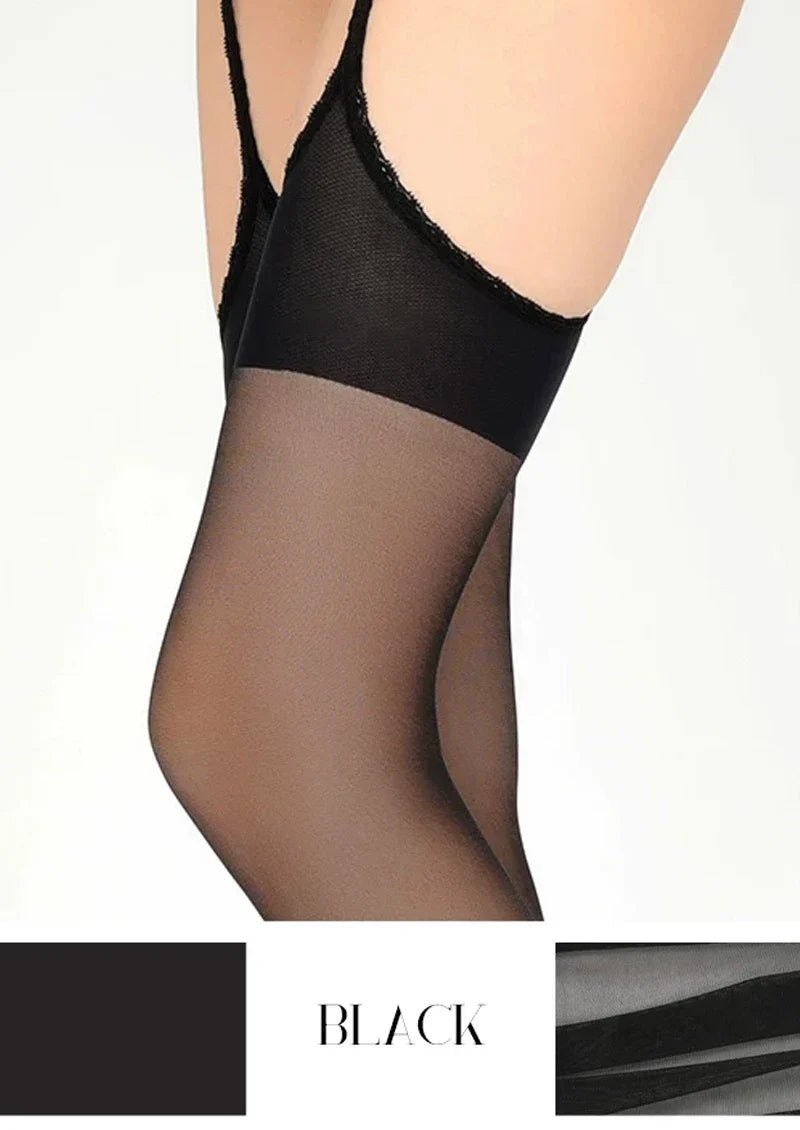 Four-Way Open-Crotch Lace Cut-Out Suspender Pantyhose Tights Hosiery