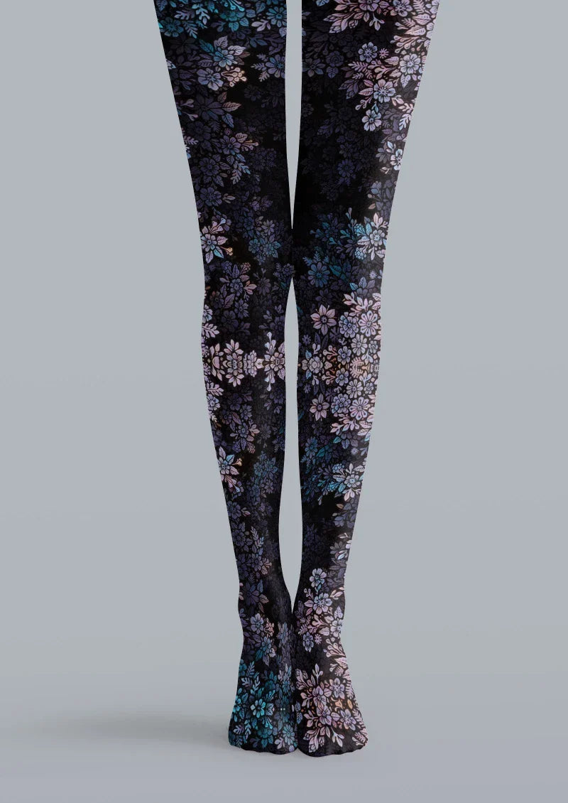 Black Cherry Blossom Tights Hosiery Pantyhose