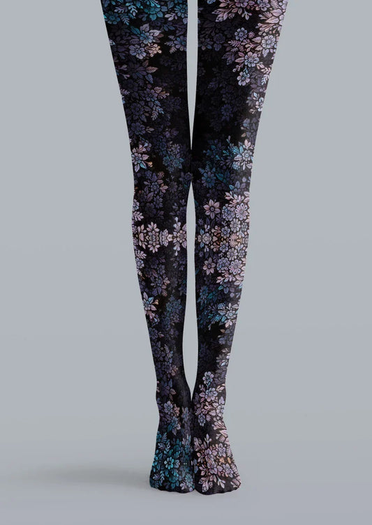 Black Cherry Blossom Tights Hosiery Pantyhose