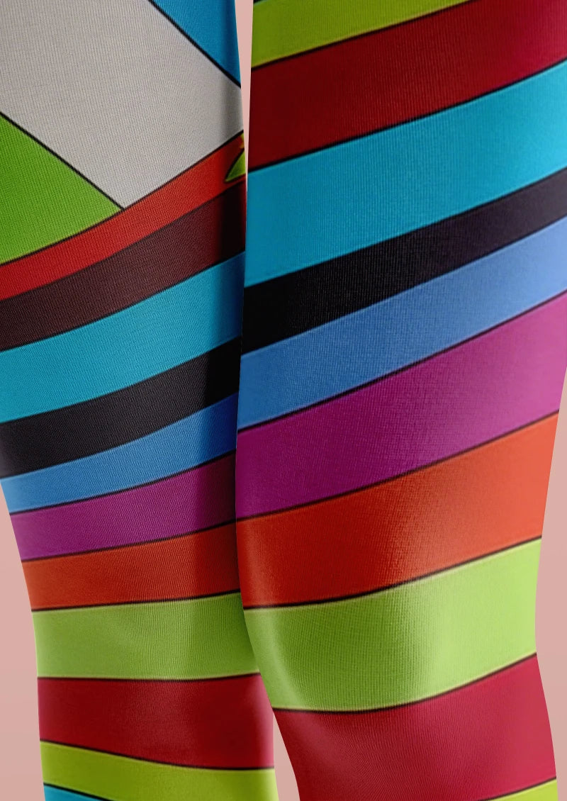 Colorful Striped Geometric Tights Hosiery Pantyhose