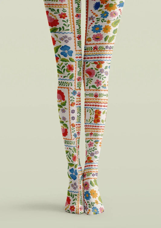 Colorful Ethnic Pattern Tights Hosiery Pantyhose