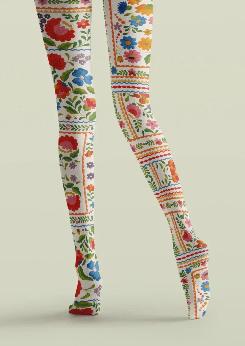 Colorful Ethnic Pattern Tights Hosiery Pantyhose