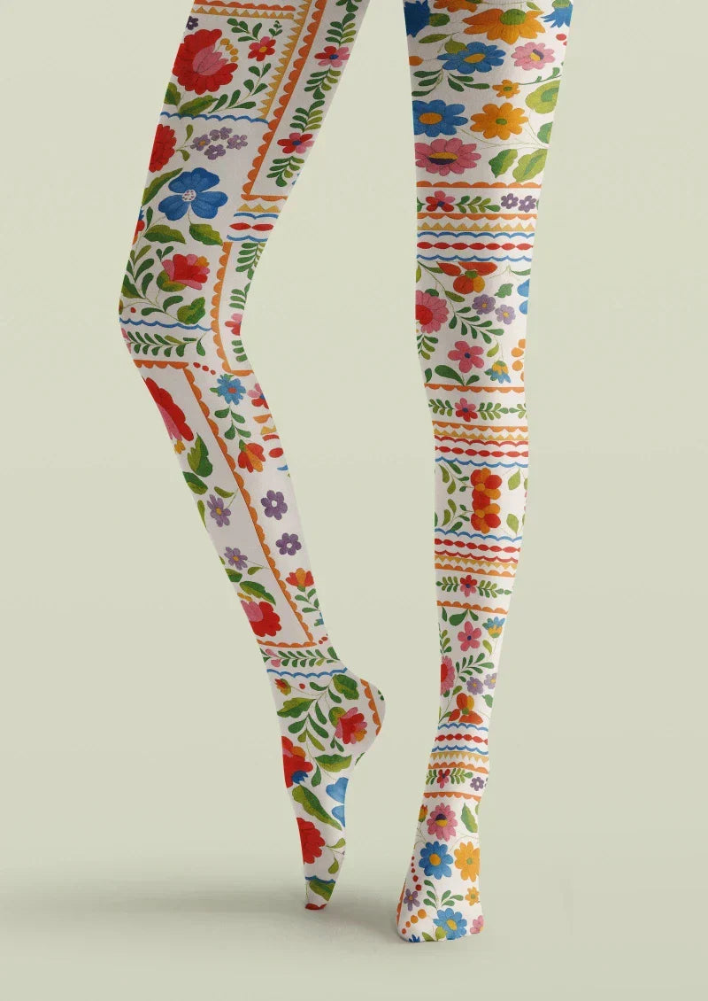 Colorful Ethnic Pattern Tights Hosiery Pantyhose