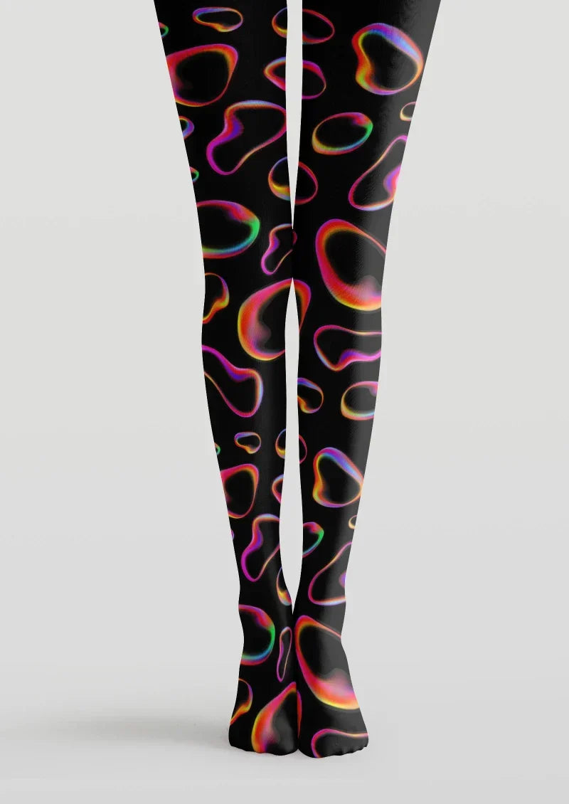 Colorful Neon Line Tights Hosiery Pantyhose