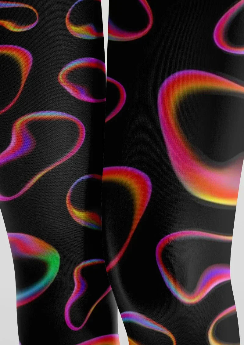 Colorful Neon Line Tights Hosiery Pantyhose