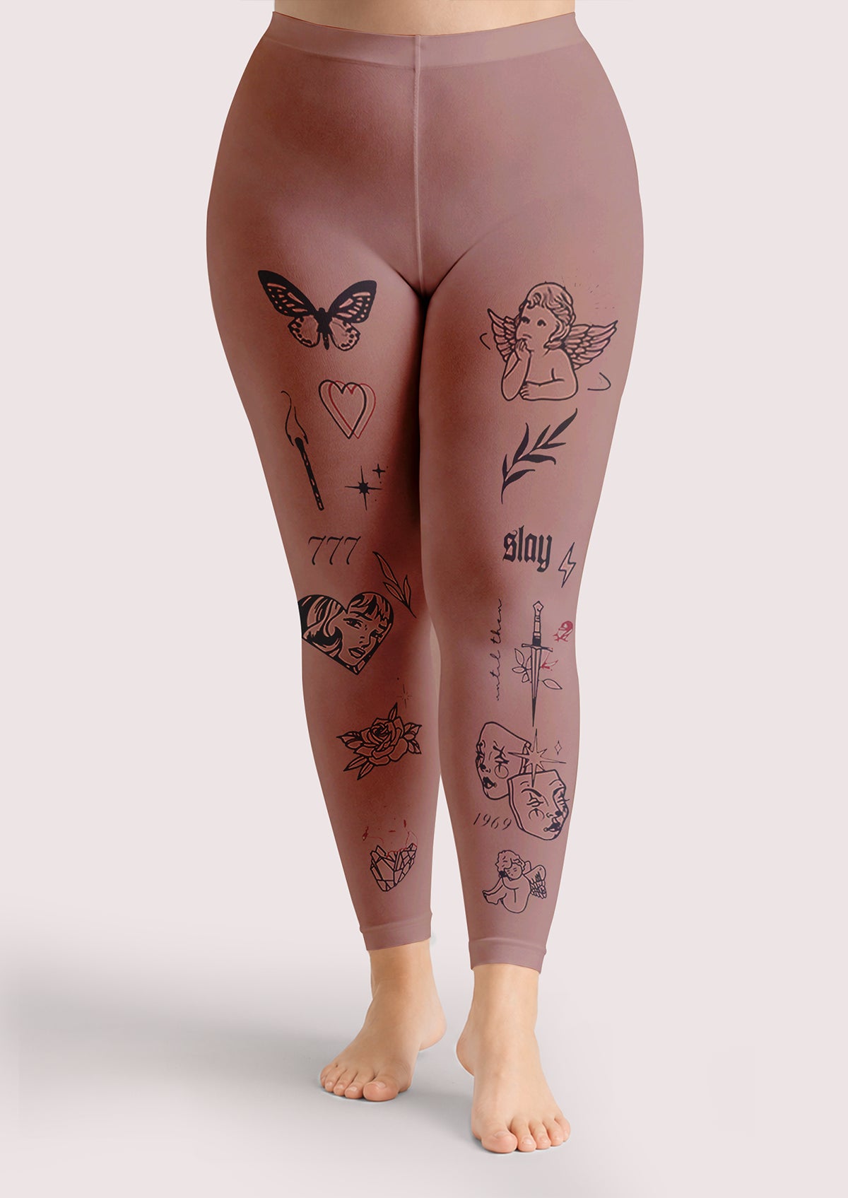 Ink Angel Footless Tights Hosiery Leggings