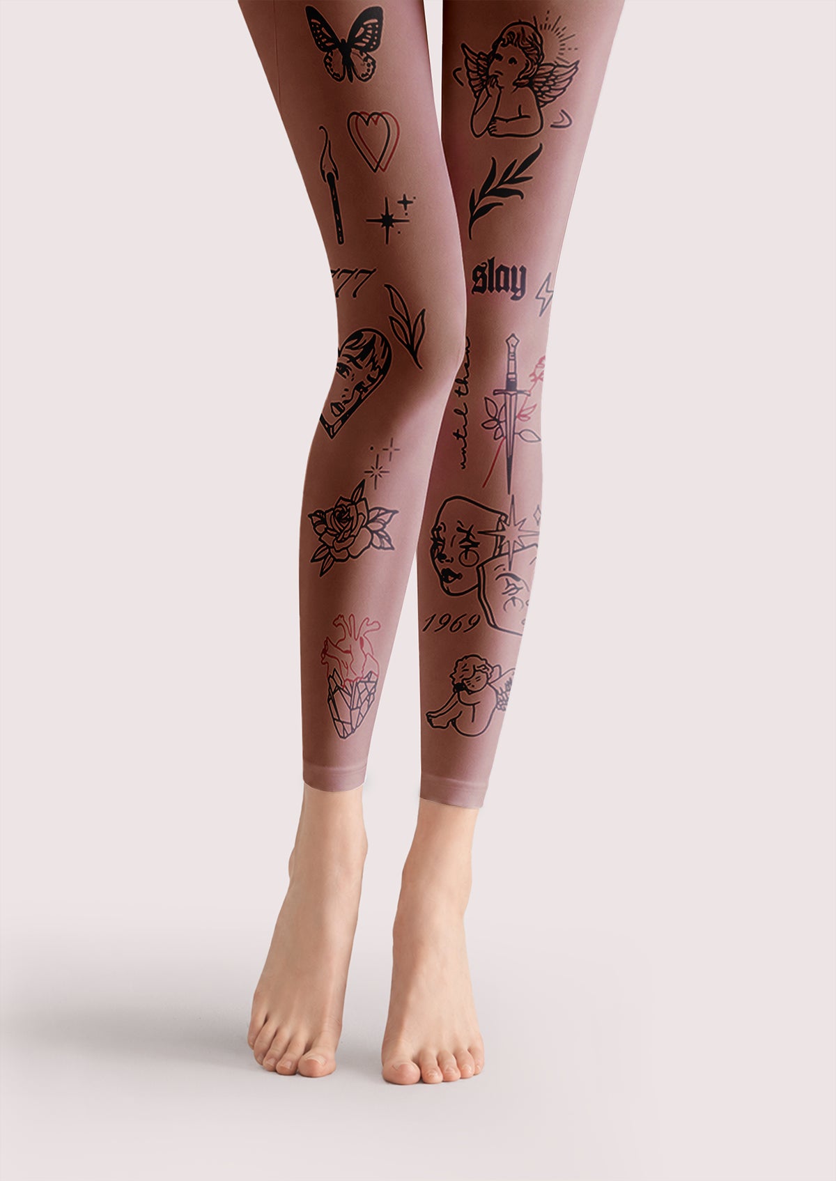Ink Angel Footless Tights Hosiery Leggings