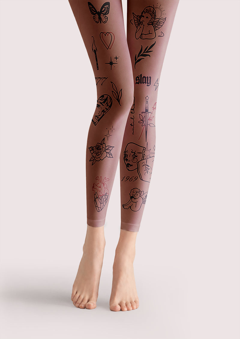 Ink Angel Footless Tights Hosiery Leggings