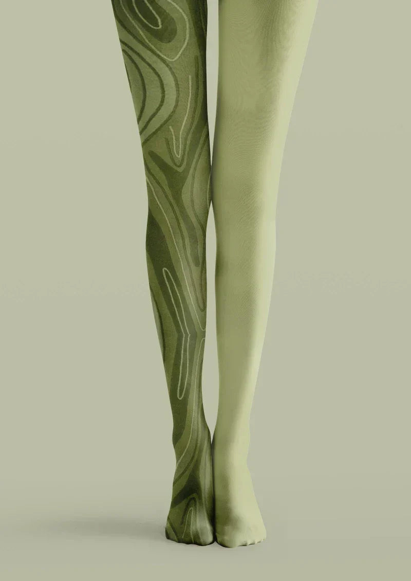 Green Marble Texture Tights Hosiery Pantyhose