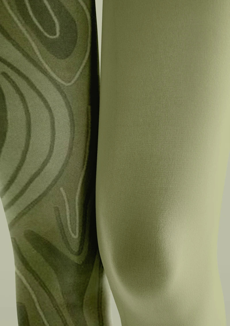 Green Marble Texture Tights Hosiery Pantyhose