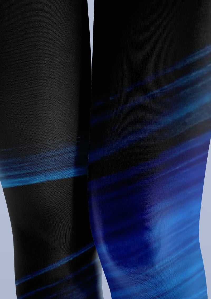 Blue Black Gradient Tights Hosiery Pantyhose