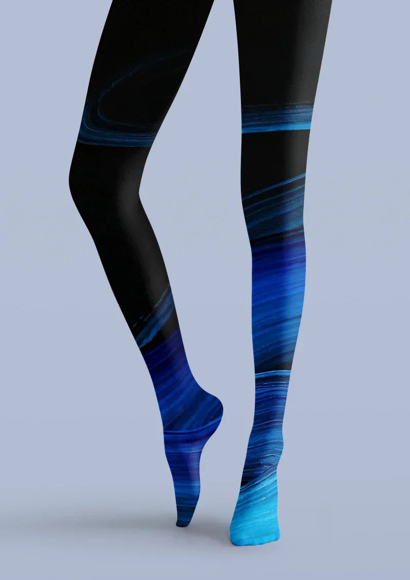 Blue Black Gradient Tights Hosiery Pantyhose